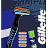 Gillette Sensor3 holící strojek + náhradní hlavice 5 kusů + Sensitive gel na holení 75 ml, kosmetická sada pro muže