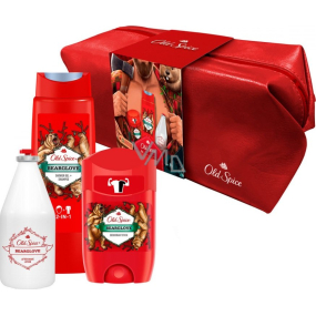 Old Spice BearGlove Travel Bag 2v1 sprchový gel a šampon 250 ml + voda po holení 100 ml + deodorant stick 50 ml + etue, kosmetická sada pro muže