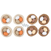Vajíčka plastová v hnízdě 5,5 cm 4 kusy různé barvy