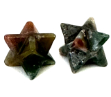 Achát Indický merkaba hmatka z přírodního kamene 13 mm,1 kus, symbolizuje element země