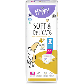 Bella Happy Maxi Plus 4+ dětské pleny jednorázové 9-15 kg, 40 ks