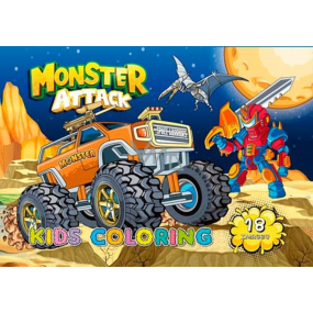 Ditipo Omalovánky Auta Monster Attack 10 stran A4 210 x 297 mm