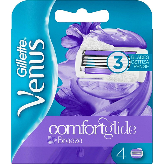Gillette Venus Breeze 2v1 náhradní holicí hlavice 3břity, 4 kusy pro ženy