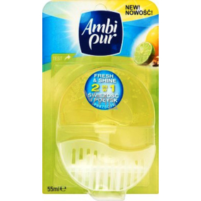 Ambi Pur Fresh & Shine 2v1 Lemon & Lime toaletní blok 55 ml