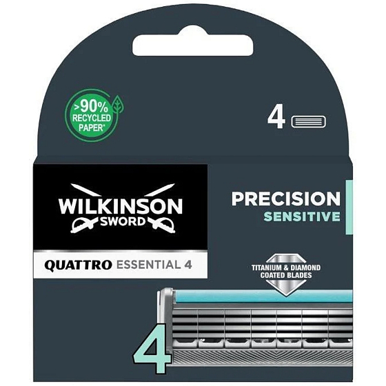 Wilkinson Sword Quattro Titanium Sensitive náhradní hlavice 4 kusy