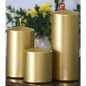 Lima Metal Serie svíčka zlatá válec 80 x 200 mm 1 kus