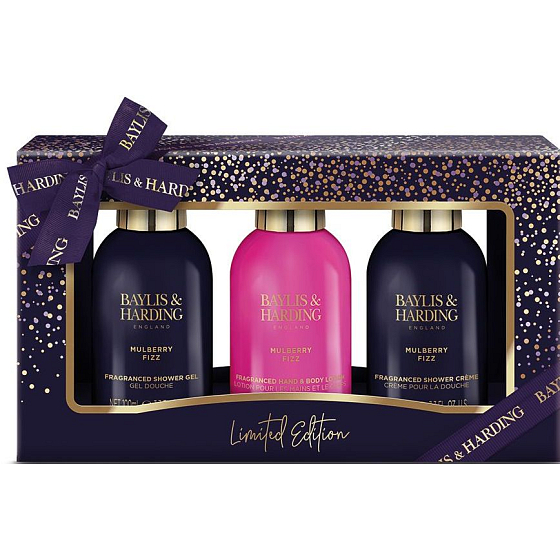 Baylis & Harding Moruše luxusní sprchový gel 100 ml + mléko na ruce a tělo 100 ml + čistící sprchový krém 100 ml, kosmetická sada pro ženy
