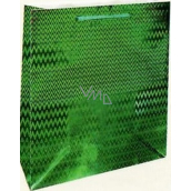 Nekupto Dárková papírová taška hologram 14 x 11 x 6,5 cm Zelená