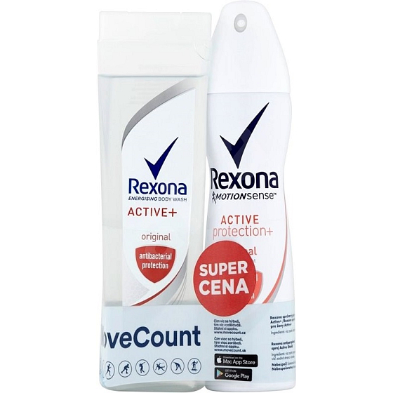 Rexona Active sprchový gel 250 ml + Active Protection Original antiperspirant sprej 150 ml, kosmetická sada pro ženy