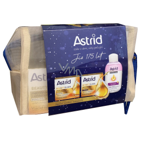 Astrid Beauty Elixir hydratační denní krém proti vráskám s UV filtry 50 ml + Beauty Elixir vyživující noční krém proti vráskám 50 ml + Aqua Biotic dvoufázový odličovač očí a rtů 125 ml + etue, kosmetická sada pro ženy