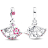 Charm Sterlingové stříbro 925 King of Glory vějíř Xiao Qiao Peach Blossom Fan, přívěsek na náramek symbol