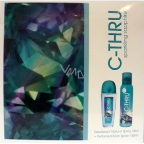 C-Thru Sparkling Sapphire parfémovaný deodorant sklo pro ženy 75 ml + deodorant sprej 150 ml, kosmetická sada