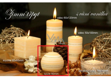 Lima Zimní třpyt Vanilka vonná svíčka koule průměr 80 mm 1 kus