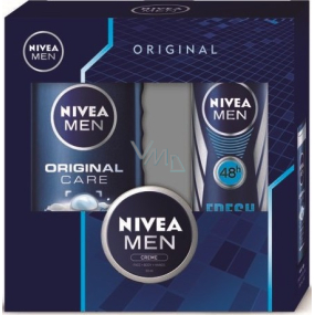 Nivea Men Original Care sprchový gel 250 ml + Fresh Active antiperspirant sprej 150 ml + Men krém 30 ml, kosmetická sada