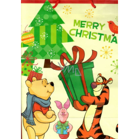 Ditipo Dárková papírová taška 26,4 x 12 x 32,4 cm Disney Medvídek Pú Tygřík s dárkem