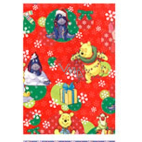 Ditipo Dárkový balicí papír 70 x 200 cm Vánoční Disney Medvídek Pú Oslíček červený