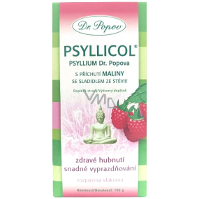 Dr. Popov Psyllicol Malina rozpustná vláknina, napomáhá správnému vyprazdňování, navozuje pocit sytosti 100 g
