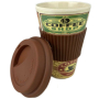 Cozy Time Bamboo Eco Retro Signs bambusový ekologický termohrnek + silikonové víčko Coffee 450 ml