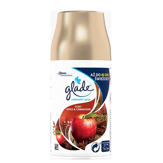 Glade Cosy Apple & Cinnamon automatický osvěžovač vzduchu s vůní jablka a skořice, náhradní náplň sprej 269 ml