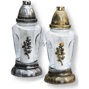 Rolchem Lampa skleněná s růží zlatá, stříbrná 29 cm 48 hodin 90 g Z-26 1 kus