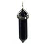 Obsidian kyvadlo šestihran přívěsek přírodní kámen 41 x 13 mm, kámen záchrany