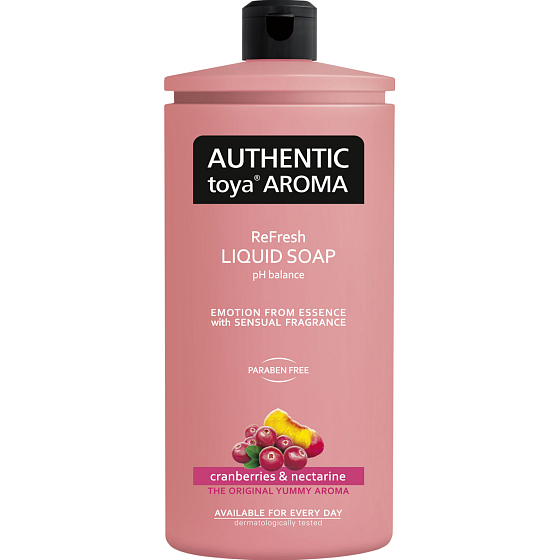 Authentic Toya Aroma tekuté mýdlo brusinky a nektarinka, náplň, 600 ml
