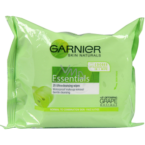 Garnier Skin Naturals Essentials odličovací ubrousky pro normální a smíšenou pleť 25 kusů