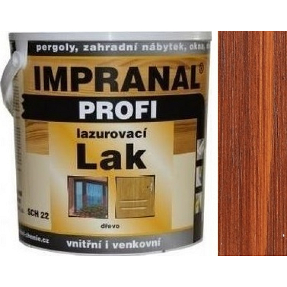 Impranal Profi lazurovací lak silnovrstvý pro dřevěné povrchy v exteriérech, interiérech SCH 22 Ořech 2,5 l