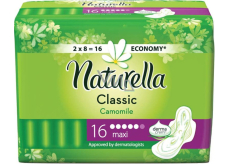 Naturella Classic Maxi hygienické vložky s vůní heřmánku a křidélky 16 kusů