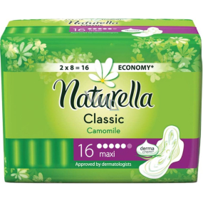 Naturella Classic Maxi hygienické vložky s vůní heřmánku a křidélky 16 kusů