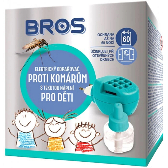 Bros Elektrický odpařovač proti komarům + tekutá náplň pro děti 40 ml