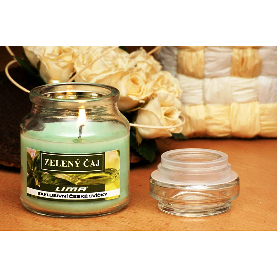 Lima Aroma Dreams Zelený čaj aromatická svíčka sklenička s víčkem 120 g