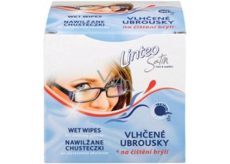 Linteo Satin Na čištění brýlí vlhčené ubrousky 14 x 14 cm 1 + 1 kus