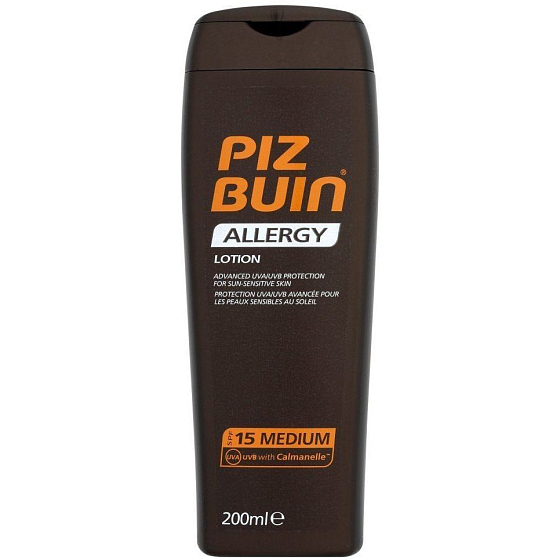 Piz Buin Allergy SPF15 mléko na opalování 200 ml
