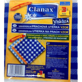 Clanax Univerzální prachová utěrka viskóza netkaná 35 x 35 cm 3 kusy