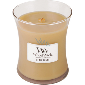 WoodWick At the Beach - Na pláži vonná svíčka s dřevěným knotem a víčkem sklo střední 275 g