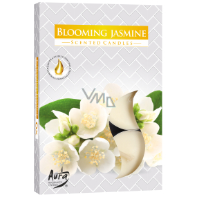 Bispol Aura Blooming Jasmine - Kvetoucí jasmín vonné čajové svíčky 6 kusů