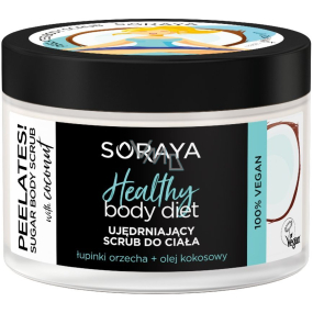 Soraya Healthy Body Diet Kokosový olej zpevňující přírodní cukrový peeling 200 ml