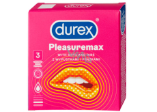 Durex Pleasuremax kondom s vroubky a výstupky pro stimulaci obou partnerů nominální šířka: 56 mm 3 kusy