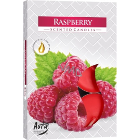 Bispol Aura Raspberry - Malina vonné čajové svíčky 6 kusů