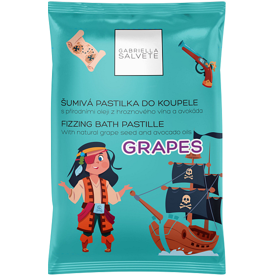 Gabriella Salvete Fizzing Bath Pastille Grapes šumivá pastilka do koupele 40 g