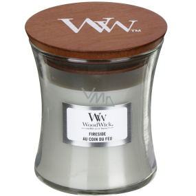 WoodWick Fireside - Oheň v krbu vonná svíčka s dřevěným knotem a víčkem sklo malá 85 g