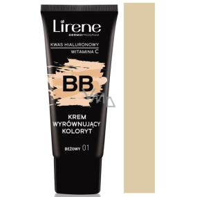 Lirene BB krém hydratační vyrovnávající tón pleti 01 Beige 30 ml