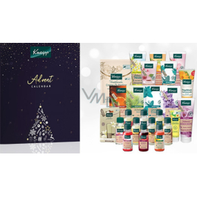 Kneipp Adventní kalendář mix koupelových a masážních olejů, sprchových gelů, tělových peelingů, solí do koupele, tělové mléko, balzámu na rty a krémů na ruce, kosmetická sada