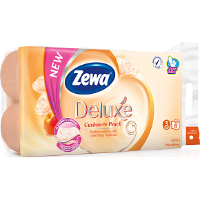 Zewa Deluxe Cashmere Peach 3vrstvý toaletní papír, 8 rolí, 19,3 m role