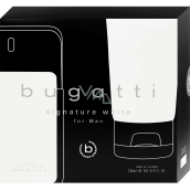 Bugatti Signature White toaletní voda 100 ml + sprchový gel 200 ml, dárková sada pro muže