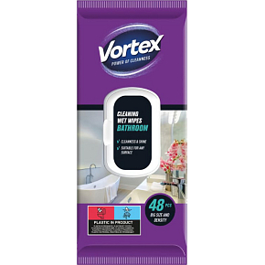 Vortex vlhčené čisticí ubrousky do koupelny, 48 ks