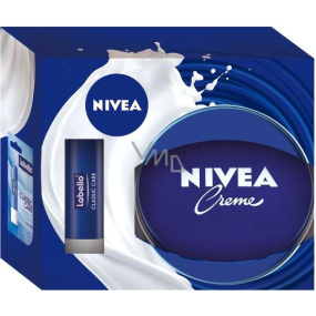 Nivea krém 250 ml + balzám na rty Classic 4,8 g, pro ženy kosmetická sada