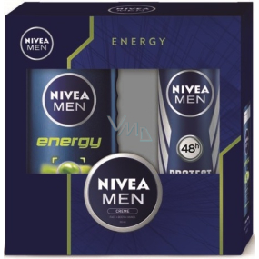 Nivea Men Energy sprchový gel 250 ml + Protect & Care Power antiperspirant sprej 150 ml + Men krém 30 ml, kosmetická sada