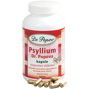 Dr. Popov Psyllium Rozpustná vláknina, navozuje pocit sytosti, podporuje metabolismus kapsle 120 kusů 104 g Dr. Popov Psyllium Rozpustná vláknina, navozuje pocit sytosti, podporuje metabolismus kapsle 120 kusů 104 g